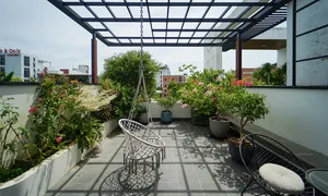 Nhà phố 90 m2 với mảng cây xanh khắp nơi Nhà phố 90 m2 với mảng cây xanh khắp nơi
