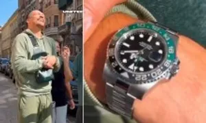 Usyk khoe đồng hồ hàng nhái giá 100 USD Usyk khoe đồng hồ hàng nhái giá 100 USD