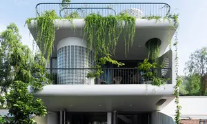 Biệt thự 'vươn' mái hiên 3 m để trồng cây, che nắng Biệt thự 'vươn' mái hiên 3 m để trồng cây, che nắng